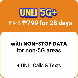 UNLI 5G+ w/ NSD 949 now 799